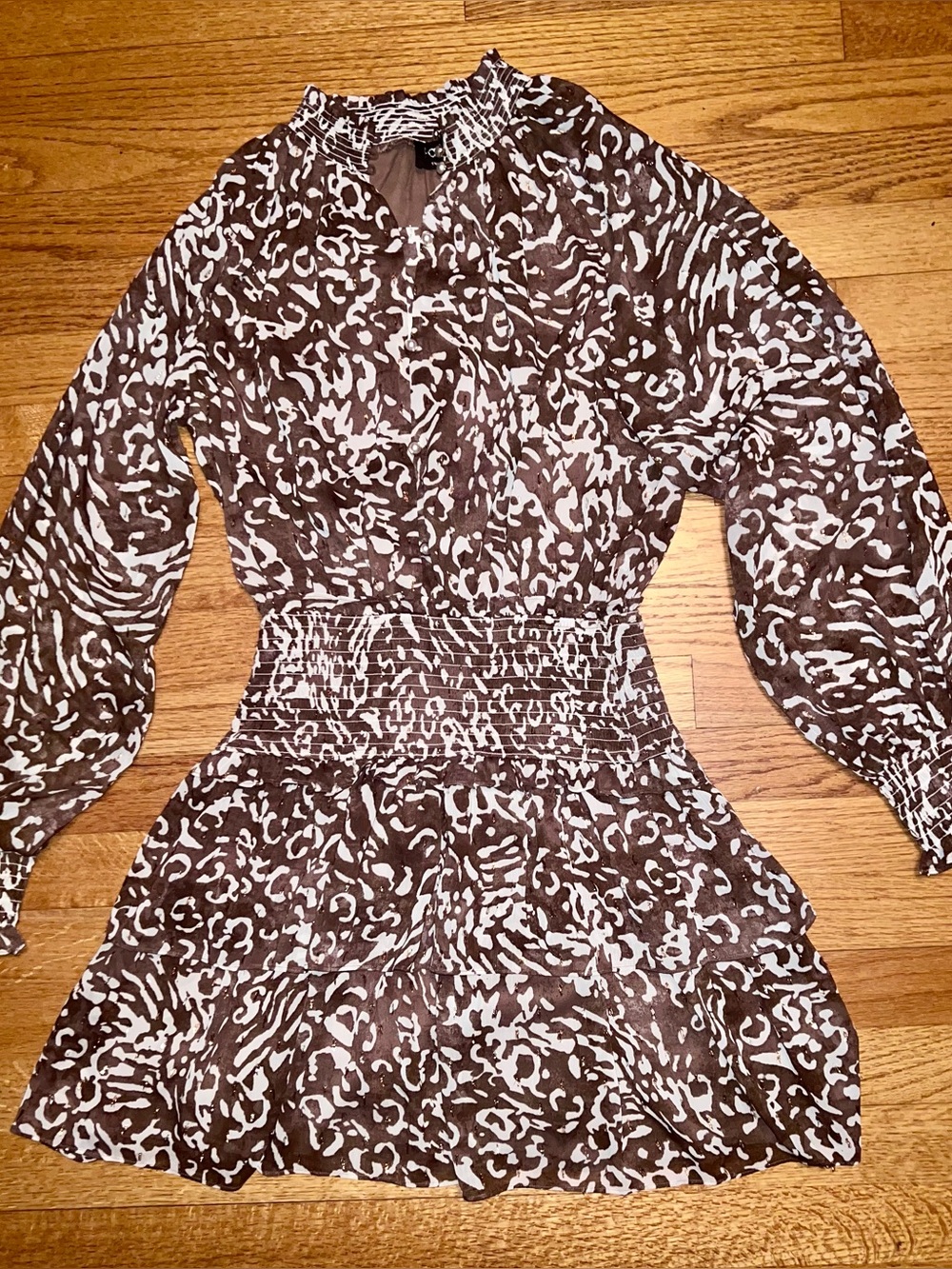 Fate Brown & White Animal Print Blouse